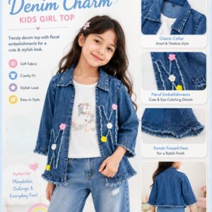 Jeans coat top for kids